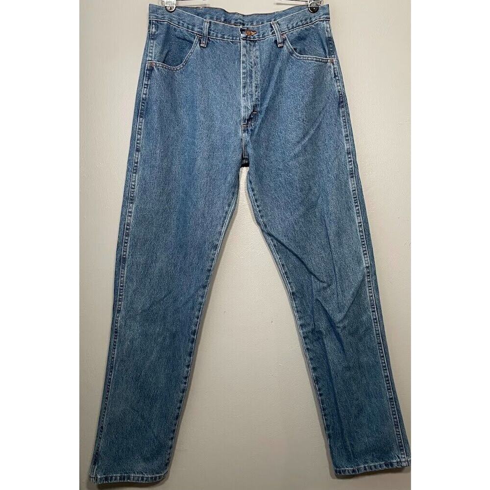Vintage Rustler Mens Size 36X34 Blue Jeans Denim Western Cowboy Rodeo Taper